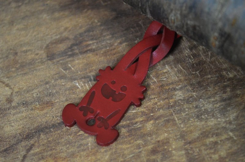 【Peej】'Outie' Leather Bracelet / Red - สร้อยข้อมือ - หนังแท้ สีแดง