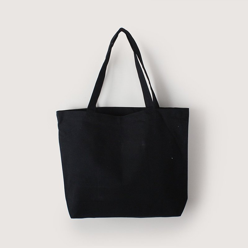 【素面款】黑色帆布橫式側背包_台灣製帆布包 - 側背包/斜孭袋 - 其他材質 黑色