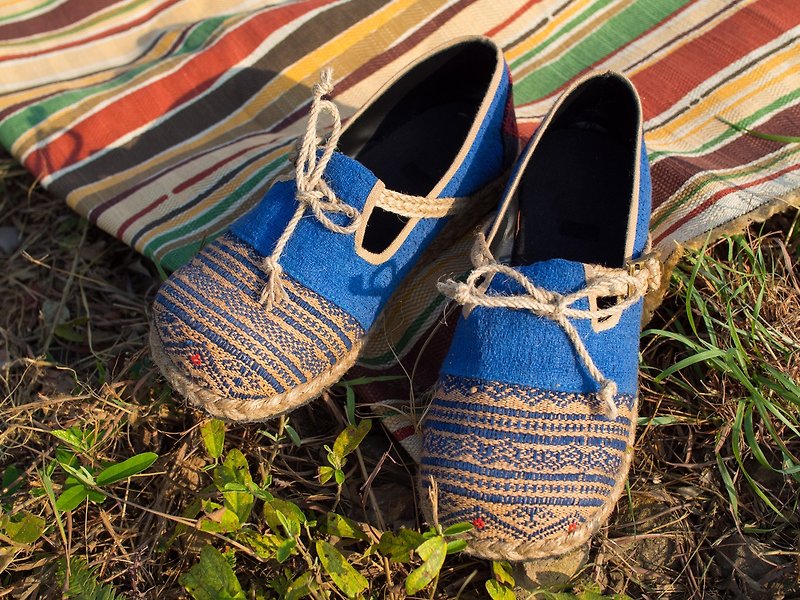 EARTH.er │ "NAGA POOL" natural hemp shoes ● "NAGA POOL" Hemp Casual Slip-On Shoes│ :: :: Hong Kong original design brand - รองเท้าลำลองผู้หญิง - ผ้าฝ้าย/ผ้าลินิน สีน้ำเงิน