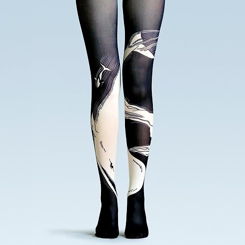 Viken Plan viken plan 設計師品牌 連褲襪 棉襪 創意絲襪 圖案絲襪 鯨波破浪