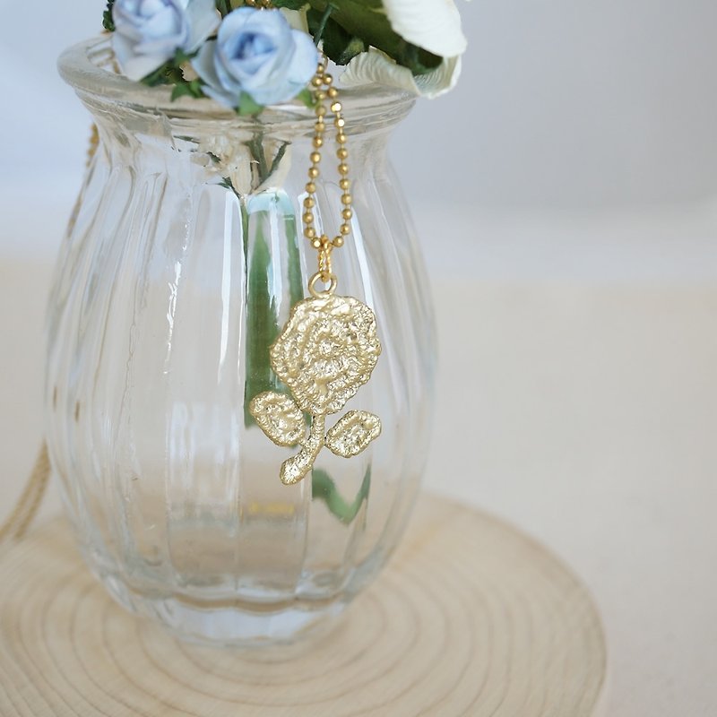 低調氣質蕾絲玫瑰短鏈 - 純銅款 - 項鍊 - 銅/黃銅 金色