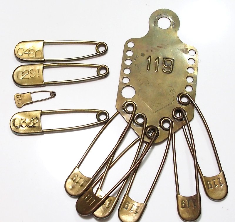 1924年 美國軍用大別針Laundry Pin - 鑰匙圈/鎖匙扣 - 其他金屬 金色