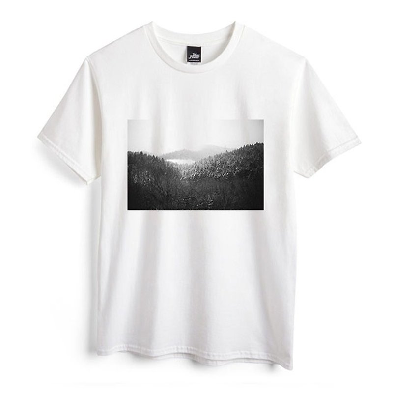 Mountain Forest -ホワイト -ユニセックス T シャツ - Tシャツ メンズ - コットン・麻 ホワイト