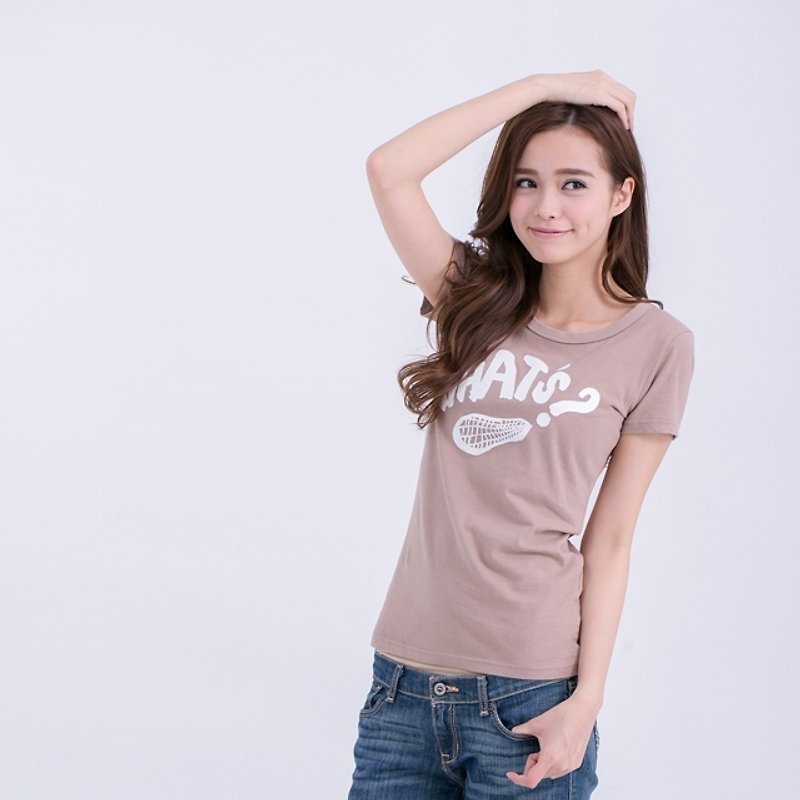 What happened peach cotton T-shirt Women - Women's T-Shirts - Cotton & Hemp Brown