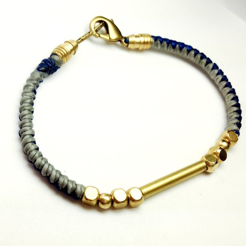 Two-tone rock (boys bold style) blue and gray. Simple series - Bracelets - Waterproof Material Blue