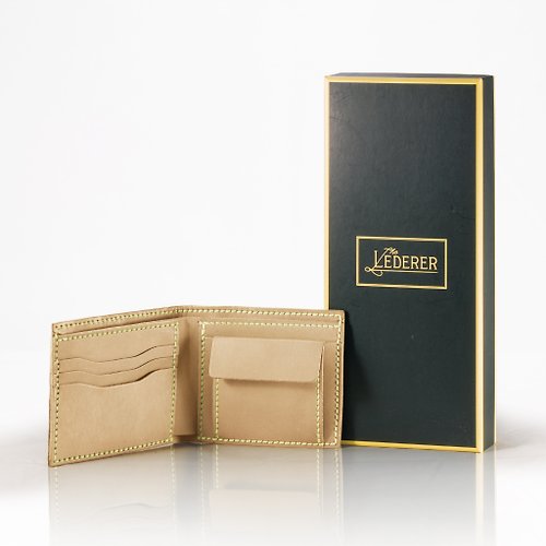 The Lederer 3卡零錢短夾。手縫皮革材料包。BSP008