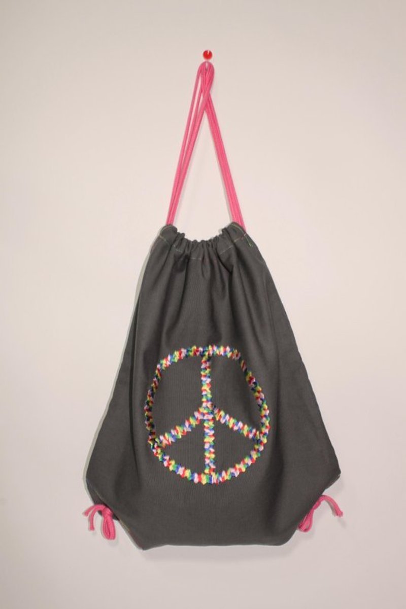 [CURLY CURLY] after the peace it / beam port backpack (of Rainbow) - Drawstring Bags - Other Materials Multicolor