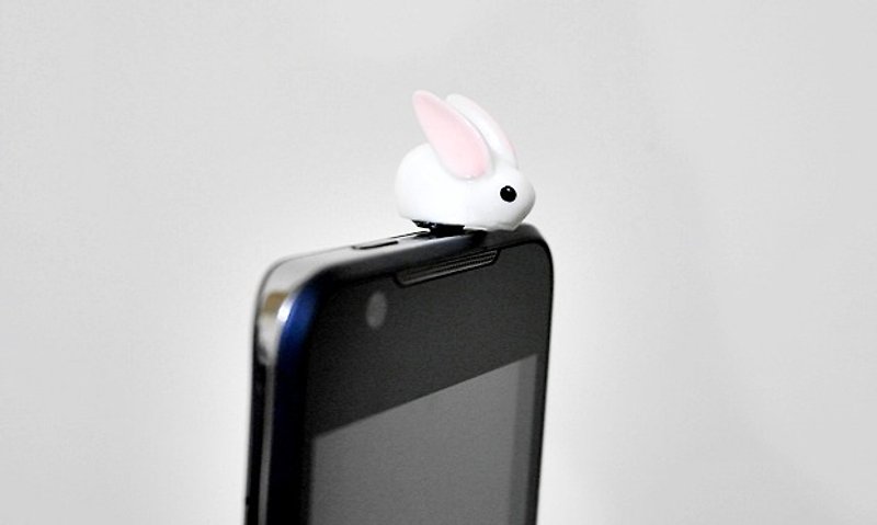 ＊乖巧兔兔＊－耳機塞系列－ - 耳機/藍牙耳機 - 矽膠 白色