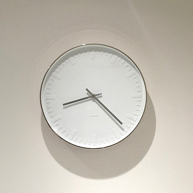 Karlsson wall clock Mr.White Station steel case - นาฬิกา - โลหะ ขาว