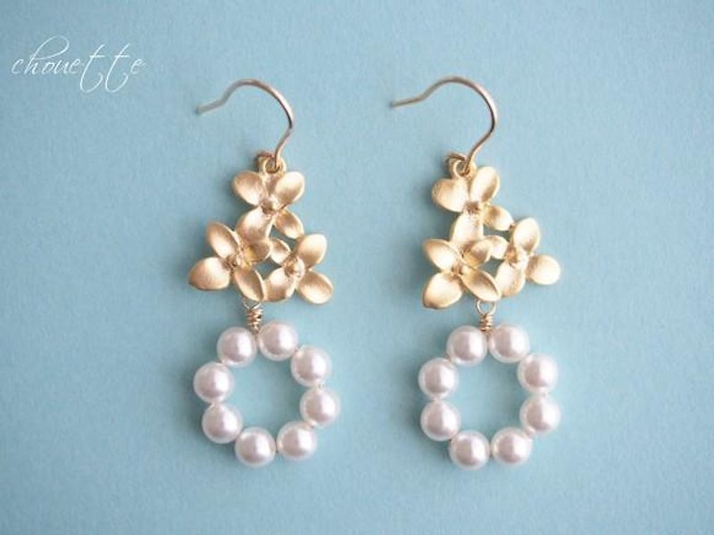 Petit Flower triple earrings - ต่างหู - โลหะ 