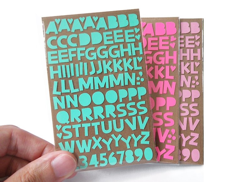 Alphabet / Number Stickers (2 Pieces Set) - สติกเกอร์ - วัสดุกันนำ้ หลากหลายสี