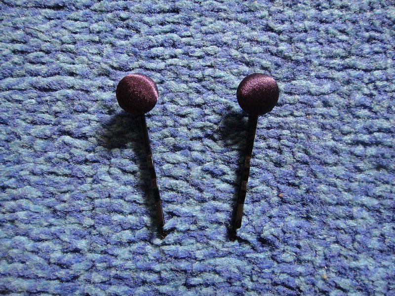 Mysterious Purple Show Button Hairpin C20ASZ04 - เครื่องประดับผม - ผ้าไหม สีม่วง