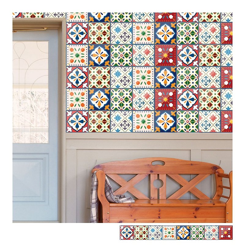iINDOORS Tiles Sticker Type H Wall Stickers - Wall Décor - Plastic Red