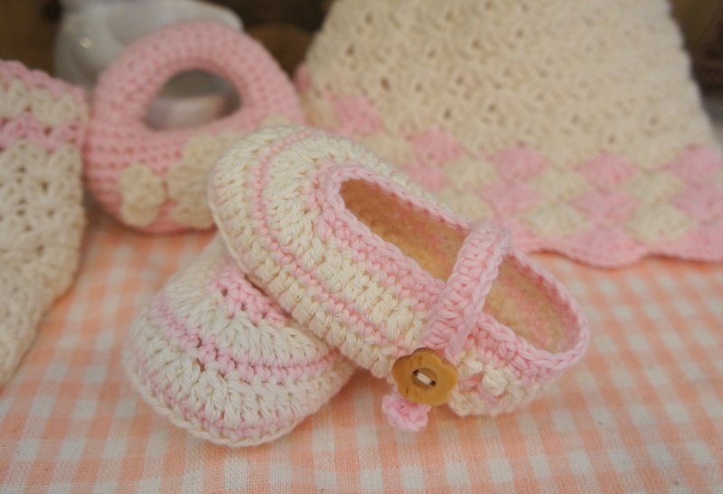 Organic cotton knit baby doll shoes cake sandwich (Japanese organic cotton knit) ~ - Kids' Shoes - Other Materials Multicolor
