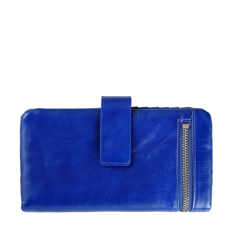 Status Anxiety - ESTHER Long Clip_Royal Blue / Royal Blue - กระเป๋าสตางค์ - หนังแท้ สีน้ำเงิน