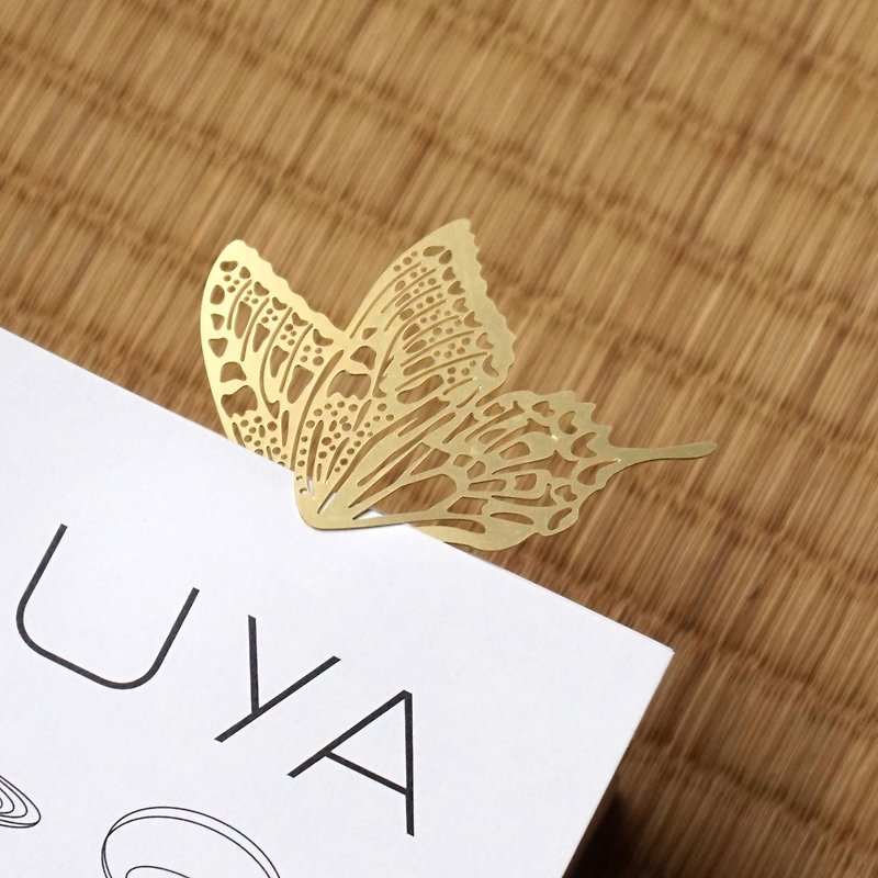 Maimai Zoo-Yellow Swallowtail Metal Bookmark-Gold | Cute Animal Healing Objects Stationery Gifts - ที่คั่นหนังสือ - ทองแดงทองเหลือง สีทอง