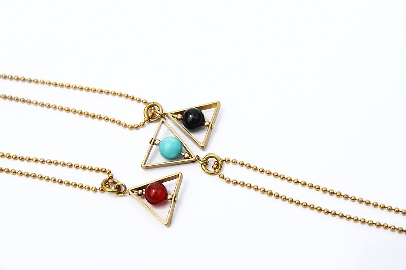 <Small triangle micro holy symbol necklace> - สร้อยคอ - โลหะ 