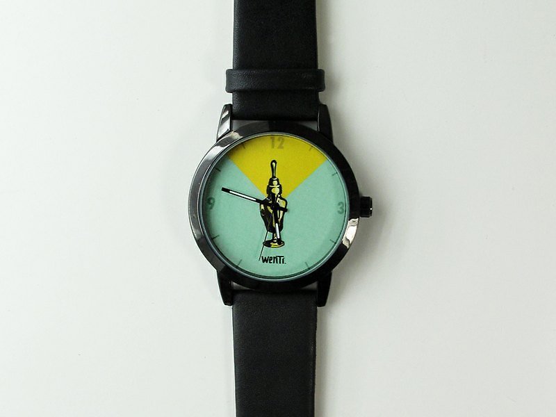 WenTi - 經典插畫錶 - 柱子頭湖水綠 - 腕時計 - 金属 
