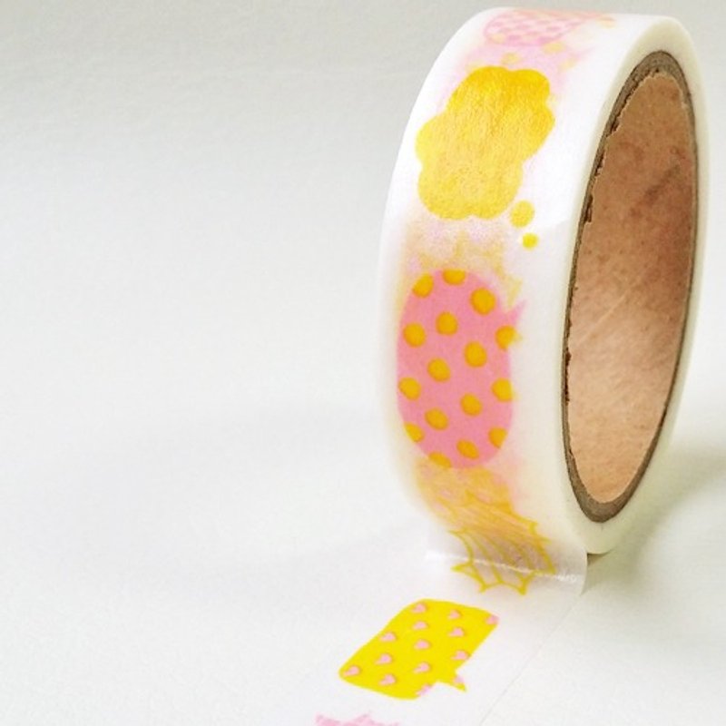 Japan amifa and paper tape [speech bubbles - yellow (32253)] - Washi Tape - Paper Yellow