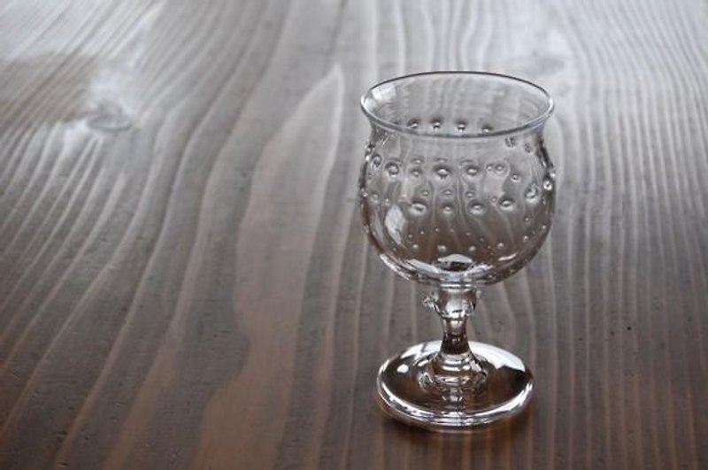 ワイングラス（らせんのあわ） - 急須・ティーカップ - ガラス ホワイト