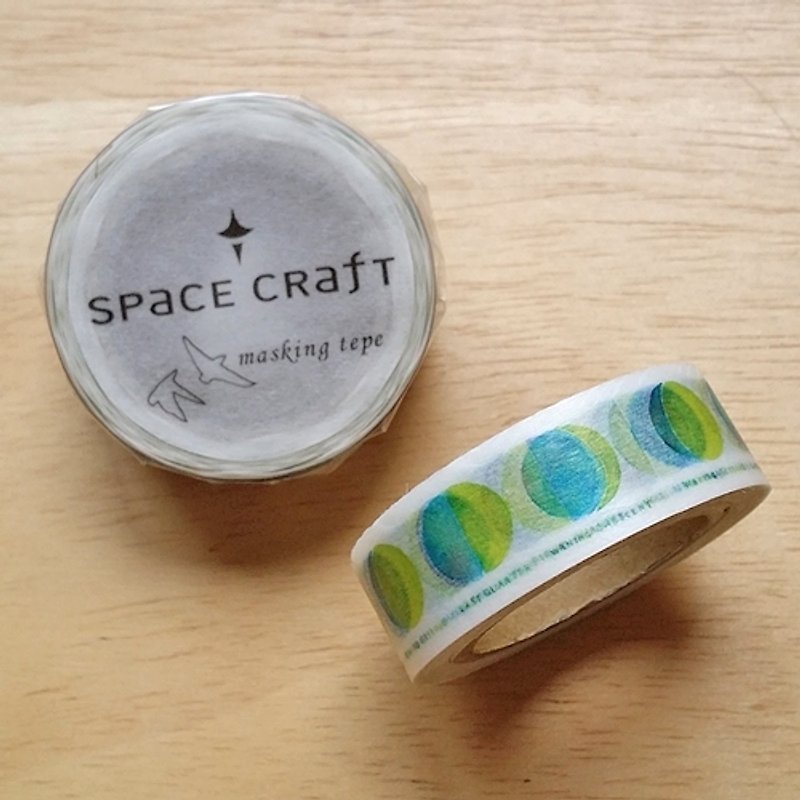 日本 Space Craft 和紙膠帶【月亮 (SC-MK-001)】 - Washi Tape - Other Materials Green