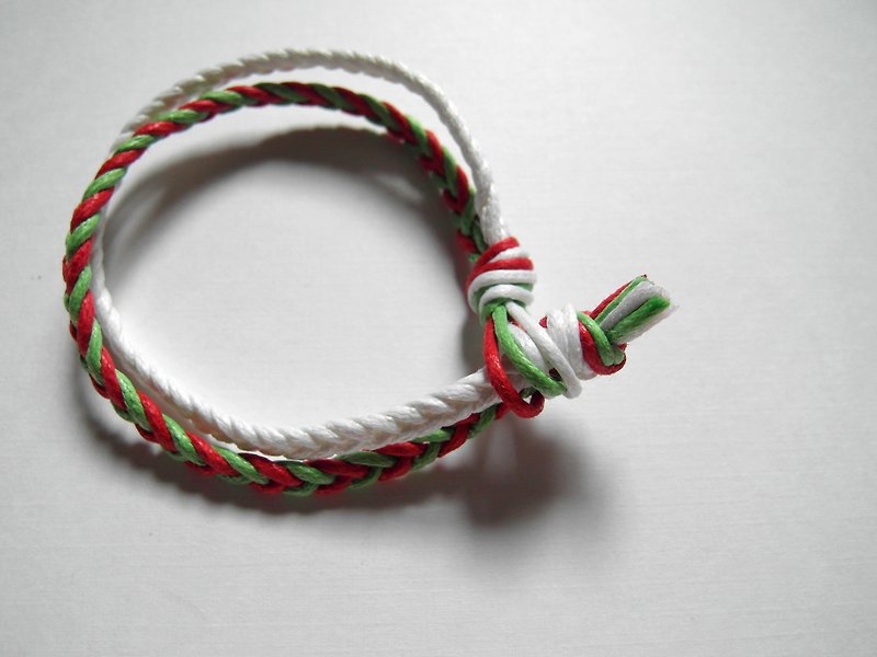 Christmas knot (2) / hand-knitted foot ring - Other - Other Materials Red