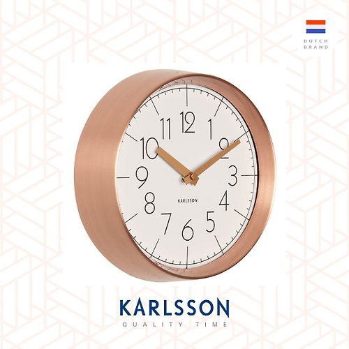 Ur Lifestyle 荷蘭Karlsson, 銅框凸玻璃掛鐘(白) wall clock convex