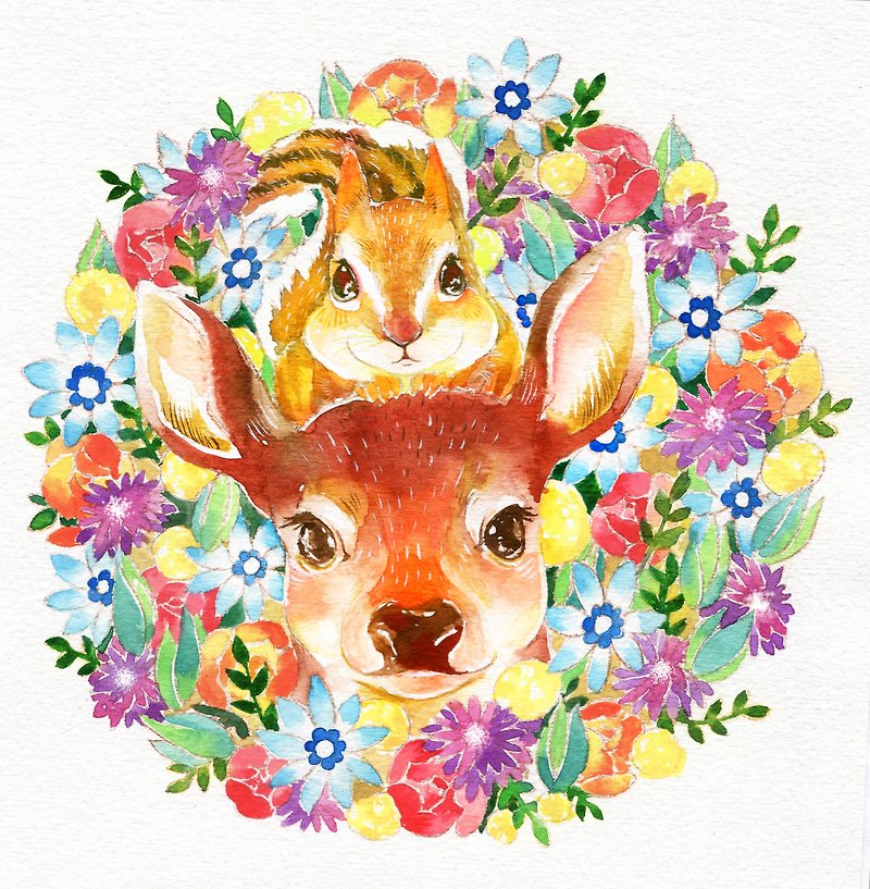 Papa Squirrel & deer section square greeting cards - Cards & Postcards - Paper Multicolor
