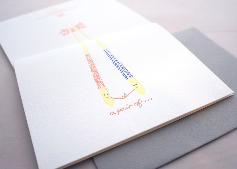 A Pair - Letterpress Love Card - การ์ด/โปสการ์ด - กระดาษ สีม่วง