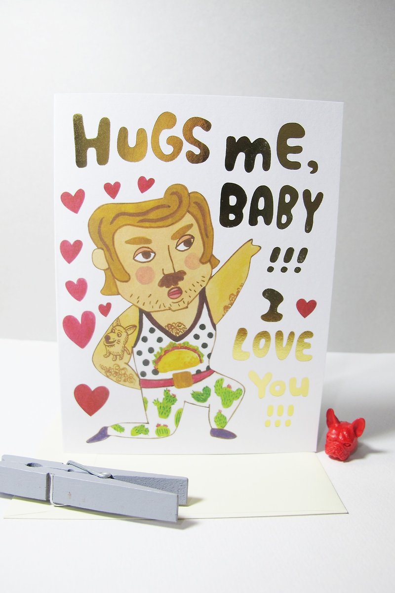 Panda Grocery Store-Passionate Amigo Valentine's Card Bronzing Valentine's Day Card - การ์ด/โปสการ์ด - กระดาษ หลากหลายสี