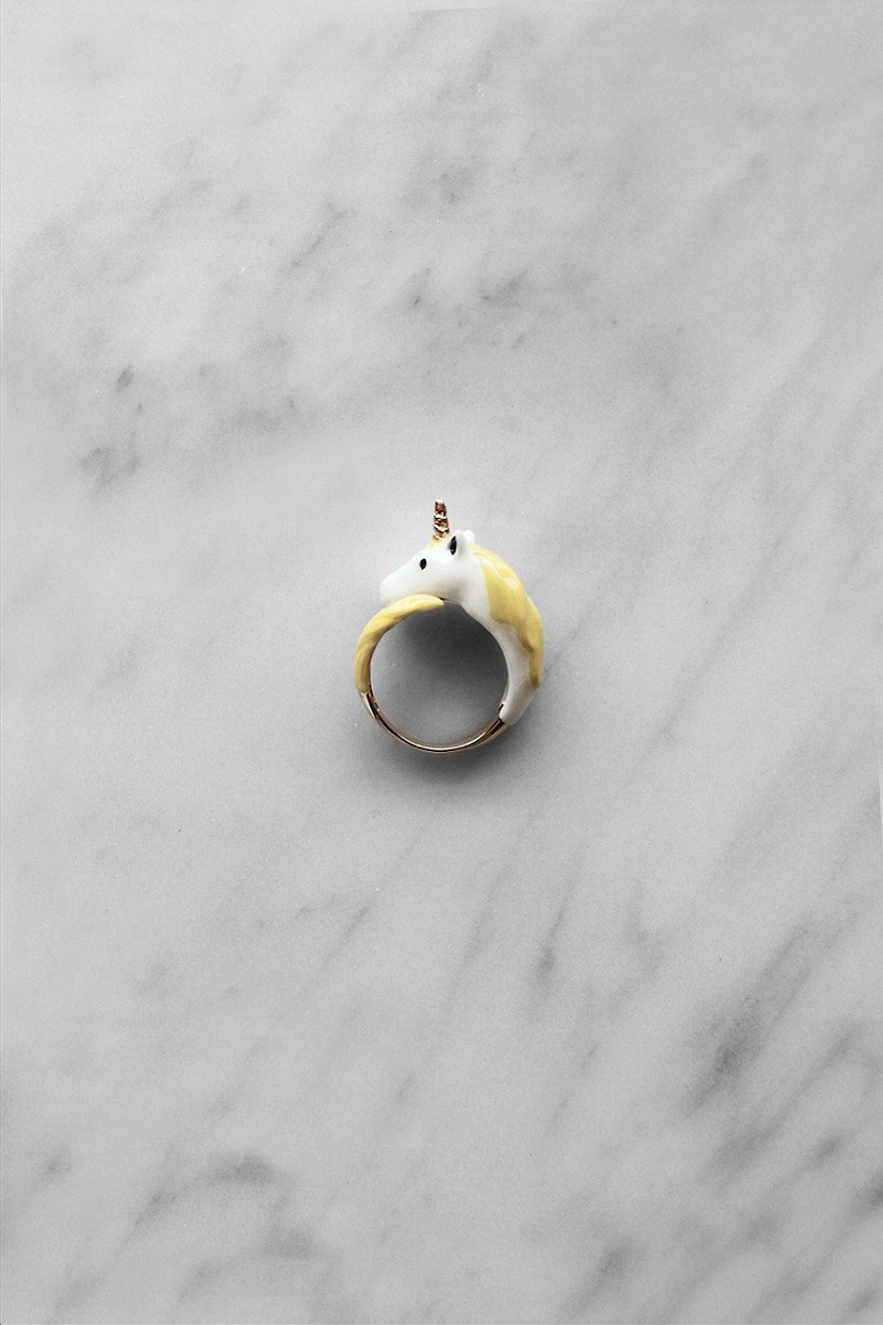 黃色獨角獸戒指