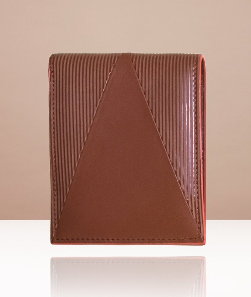 NEVER MIND-Short Wallet Personalized Short Wallet-Cowhide-DECO-Caramel Brown - Wallets - Genuine Leather Brown