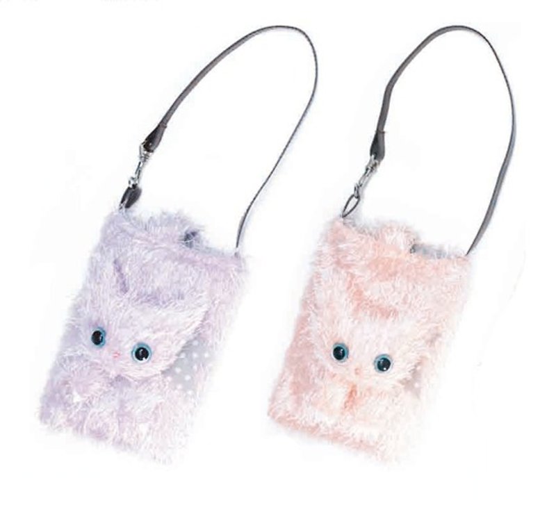 Romantic and elegant pink - cat cell phone pocket / Universal bags in Japan - ที่ใส่บัตรคล้องคอ - วัสดุอื่นๆ สึชมพู