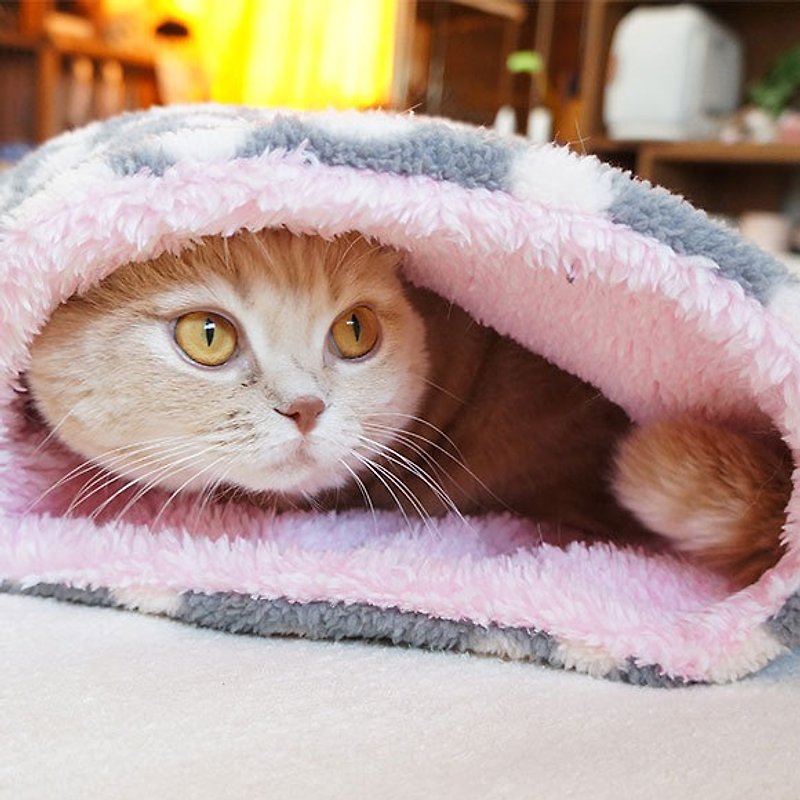 超保暖寵物睡袋- 蓬鬆感 X 兩面使用 X 免插電保暖 X 超好收納 - 寵物床墊/床褥 - 其他材質 藍色