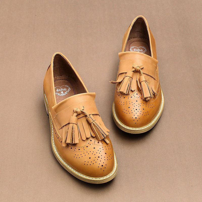 e cho neutral retro Sule Fule shoes ec26 brown - Women's Casual Shoes - Genuine Leather Khaki