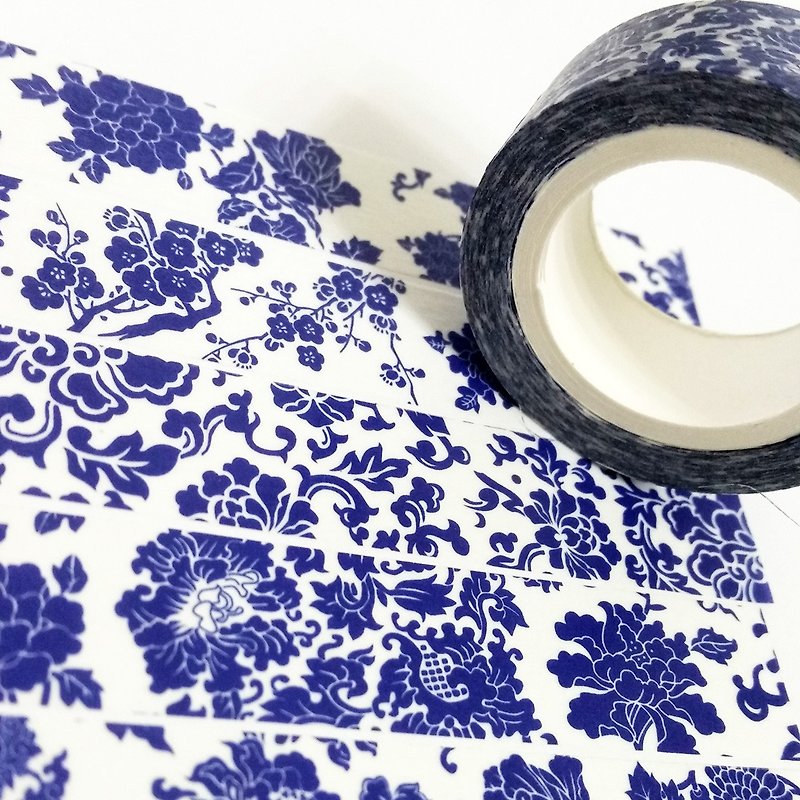 Masking Tape Blue Porcelain - มาสกิ้งเทป - กระดาษ 