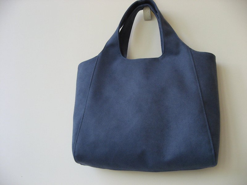Autumn suede bag (gray-blue) - Handbags & Totes - Other Materials Blue