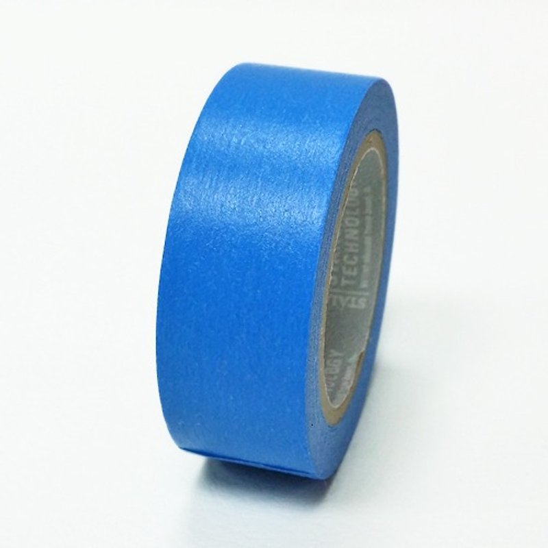 日本Stalogy 和紙膠帶【Summer Blue (S1205)】附切割器 - 紙膠帶 - 紙 藍色