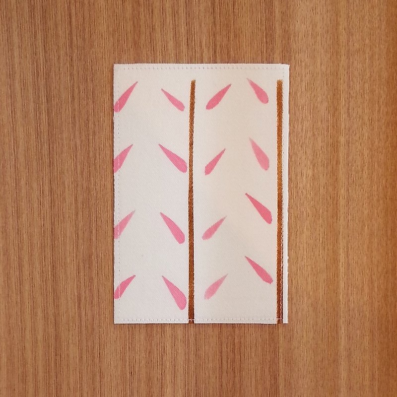 ファブリックポストカード - ピンクのストロー - カード・はがき - その他の素材 