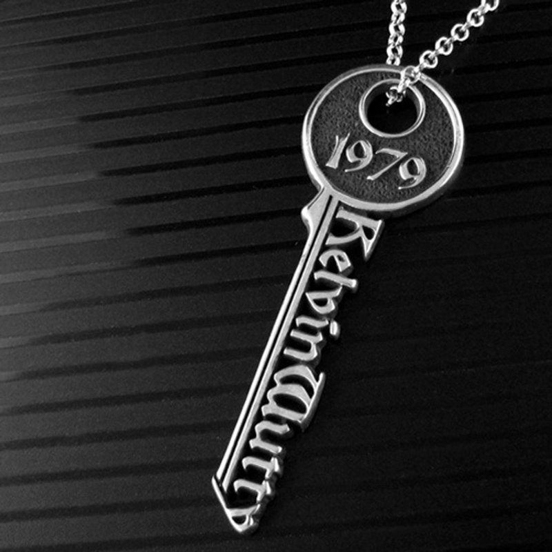 Customized .925 Sterling Silver Jewelry TK00007-Love Key Pendant - Necklaces - Other Metals 