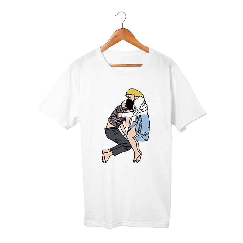 Billy & Layla T-shirt - 男 T 恤 - 棉．麻 白色