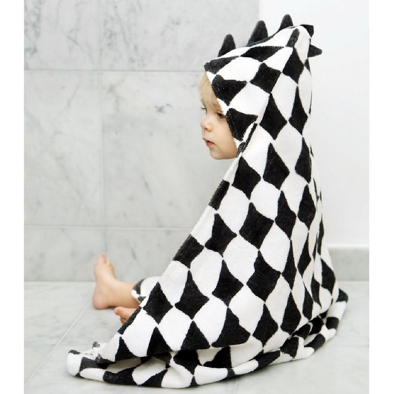 [ Elodie Details] Hooded Towel - Graphic Grace - ผ้าขนหนู - ผ้าฝ้าย/ผ้าลินิน ขาว