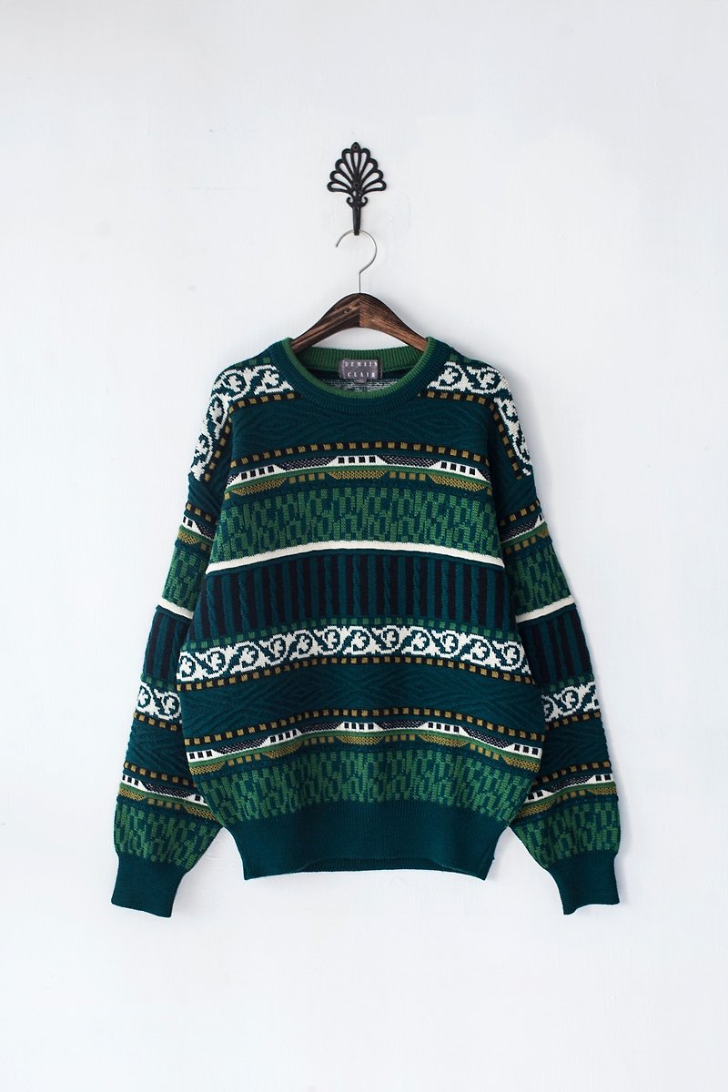 【Banana Flyin'】日本 綠色 立體 波紋 套頭毛衣 - Women's Sweaters - Other Materials Multicolor