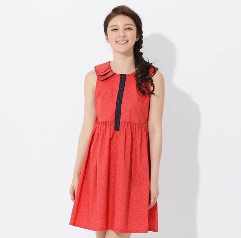 Small floral sleeveless dress from films levels (total of two-color) - Other - Other Materials Red