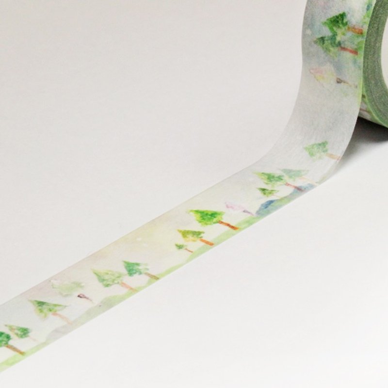 平地と樹木/和紙テープ - マスキングテープ - 紙 グリーン