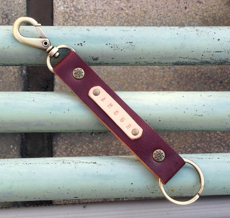 Holmes leather key ring // Cocoa - Keychains - Genuine Leather Brown