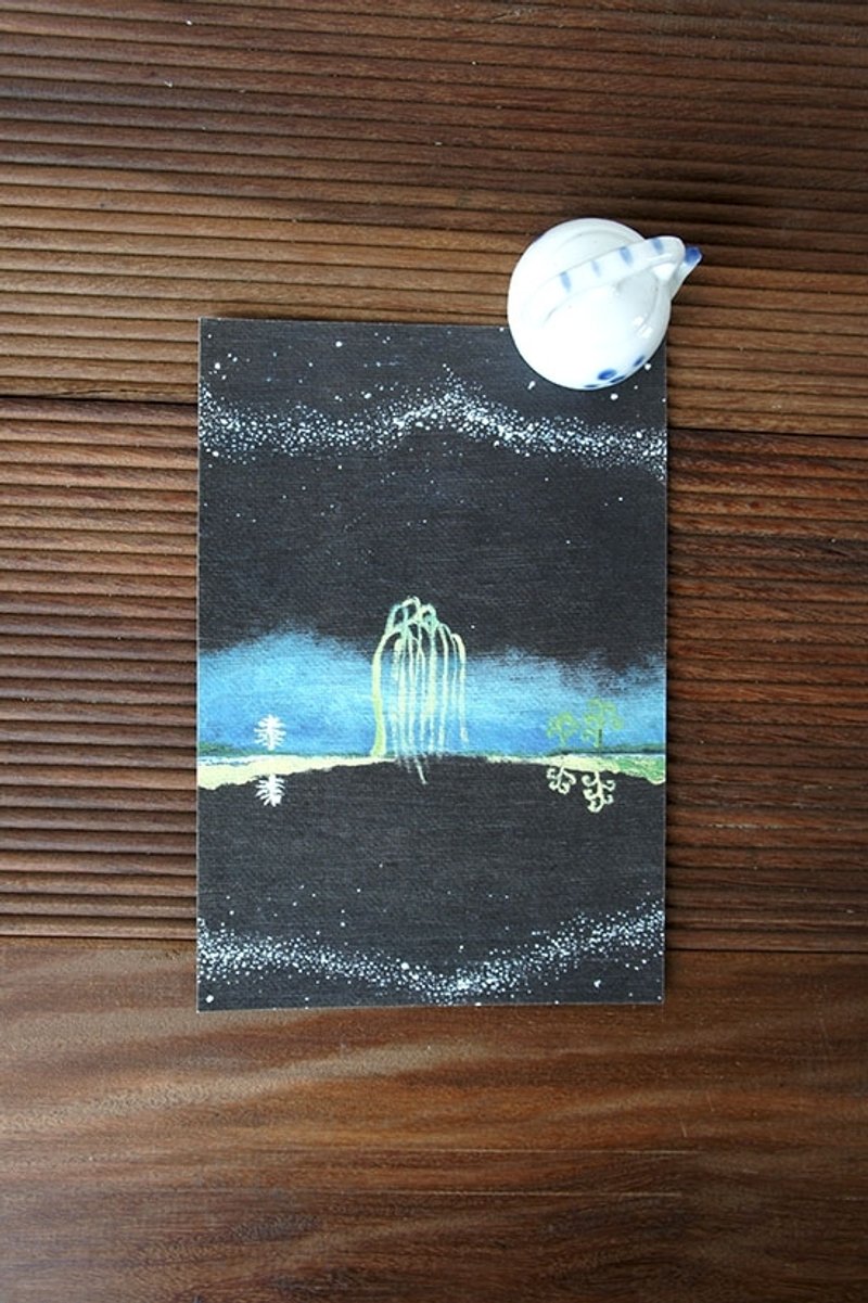 Illustration postcard: Starry Night - Cards & Postcards - Acrylic Blue