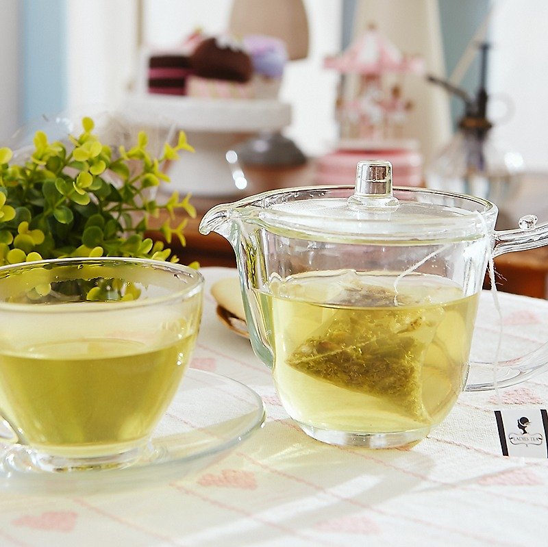 カモミールとグレープフルーツの緑茶 (20個/缶)│三角ティーバッグ‧ハーブティーのエネルギー補給 - お茶 - その他の素材 