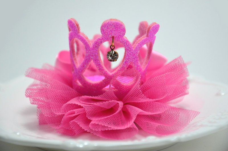 Princess Crown Series-Rose Red Hollow Rhinestone Edition - Bibs - Other Materials Pink