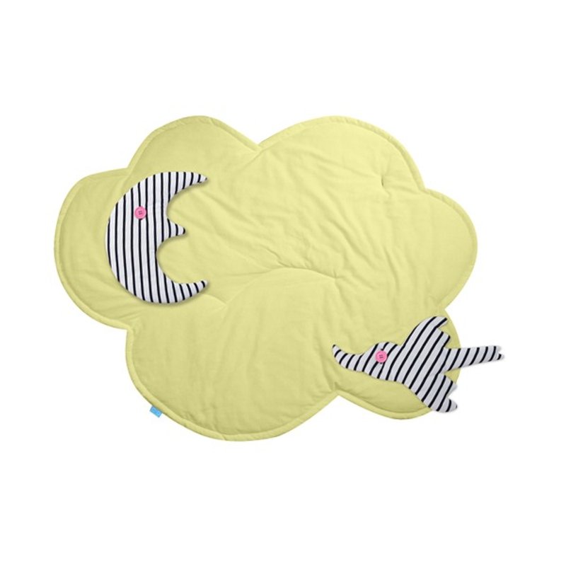 Cloud Blanket_Organic StripedMoonとBird_WelfareProductsを眠る時が来ました - 毛布・かけ布団 - コットン・麻 イエロー